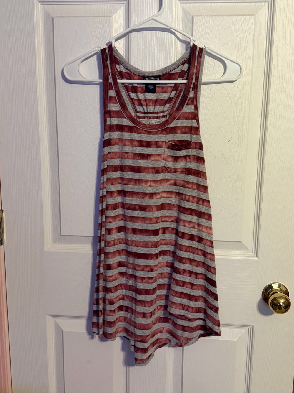 Canyon River Blues Striped Tank in Maroon & Gray